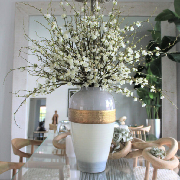 Goddess Vase with Cherry Blossom Branches.