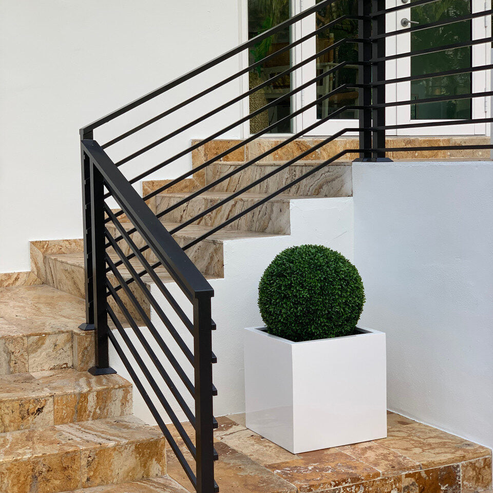 Large Block Fiberglass Planter with 20″ Topiary				
(1 in Stock)