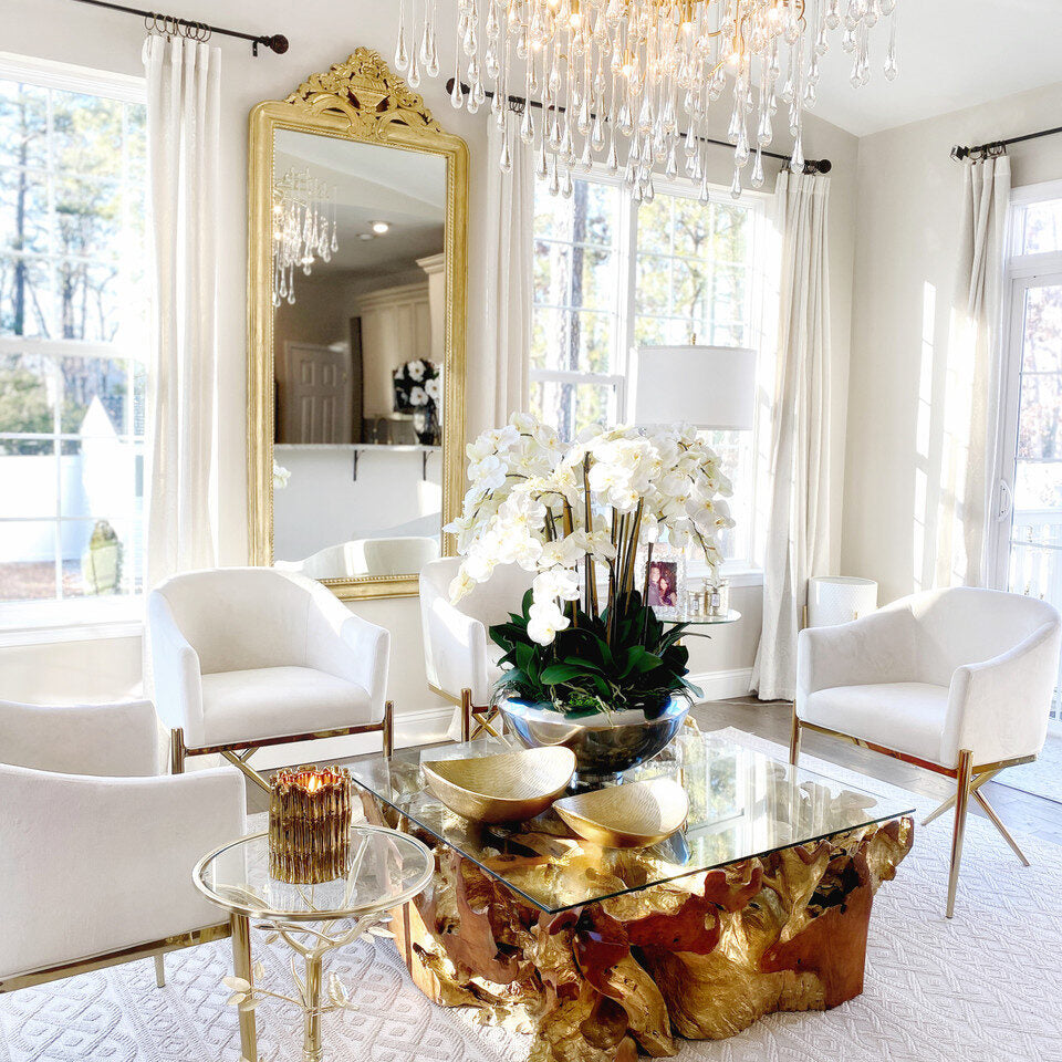 Avenue Bowl with White Phalaenopsis Orchids